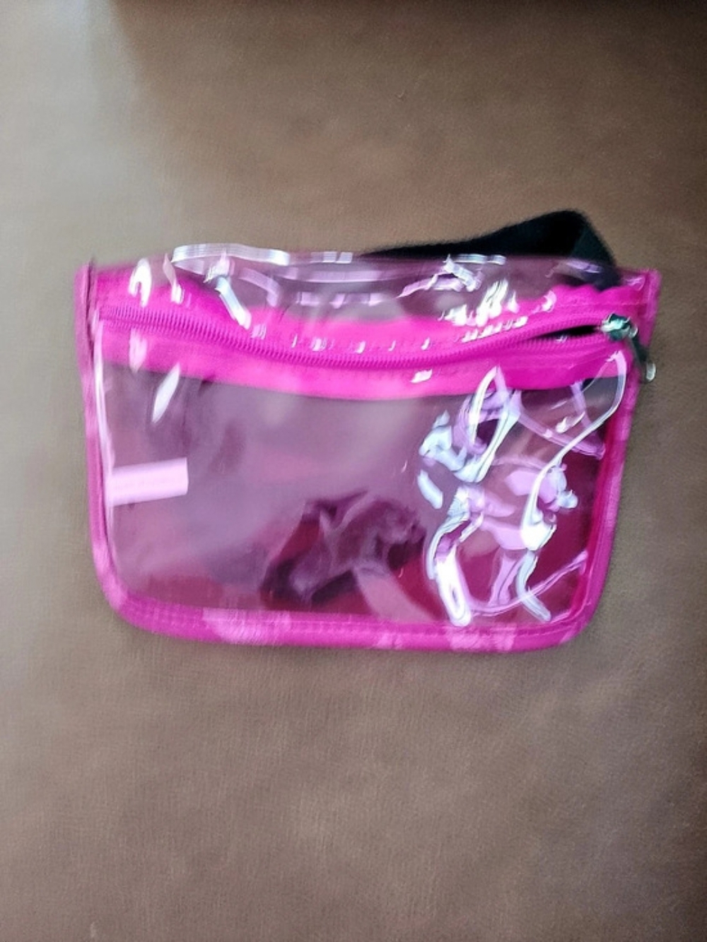 Clear Pink Buffle Bag